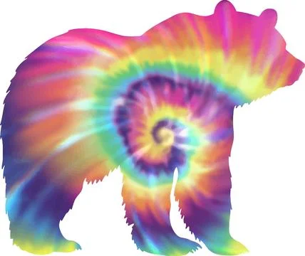 Bear Tie Dye Vector Illustration Stock Illustration