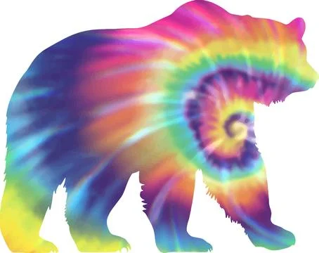 Bear Tie Dye Vector Illustration Stock Illustration