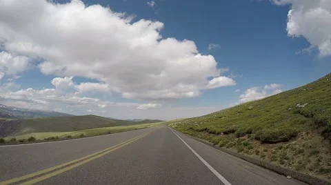 Bear Tooth Mountain Pass Vehicle Point of View Time Lapse Stock Footage 67361696