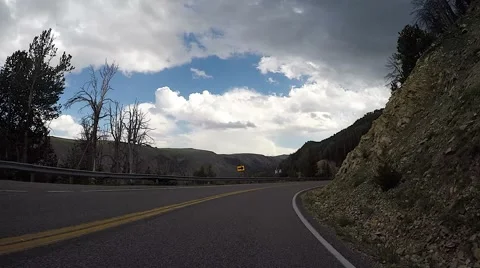 Bear Tooth Mountain Pass Vehicle Point of View Time Lapse Video stock 67363333
