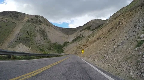 Bear Tooth Mountain Pass Vehicle Point of View Time Lapse Video stock 67364277