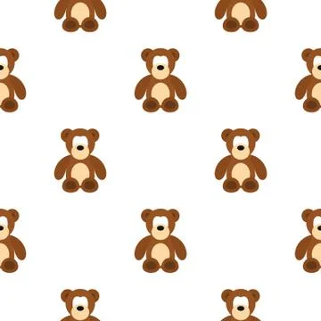 Bear toy pattern flat Stockillustratie