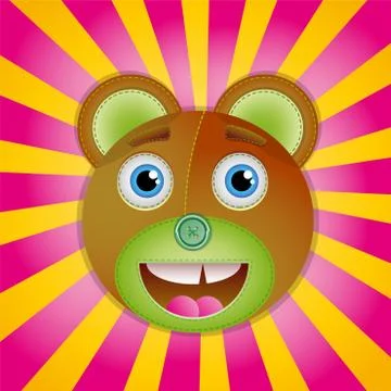 Bear toy poster. Stock Illustration