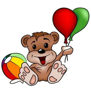 Bear With Toys Stock Illustration
