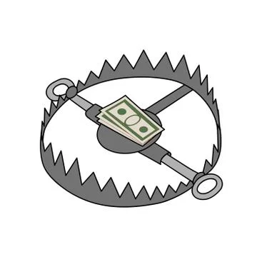 Bear trap for businessman Stockillustratie
