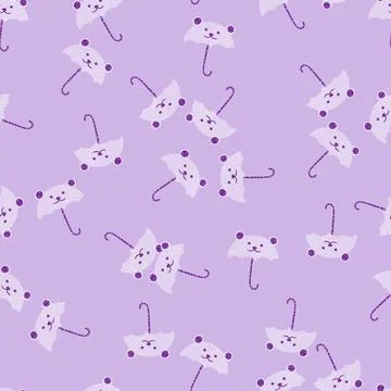 Bear umbrella seamless pattern. Funny characters background. Stock Illustration