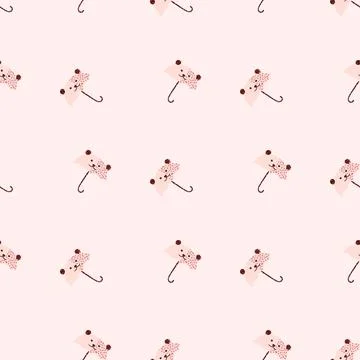 Bear umbrella seamless pattern. Funny characters background. Illustrazione stock