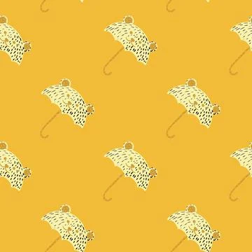 Bear umbrella seamless pattern. Funny characters background. Illustrazione stock