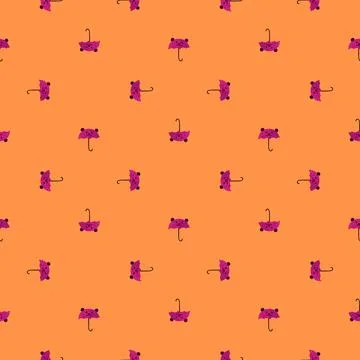 Bear umbrella seamless pattern. Funny characters background. Stock Illustration