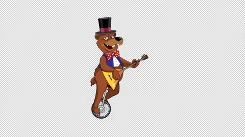 Bear on unicycle. 库存影片 149833970
