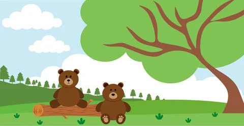 Bear Vector Cute Animals in Cartoon Style, Wild Animal, Designs for Baby clot 스톡 일러스트