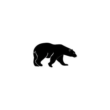 Bear vector icon black on white background Stock Illustration