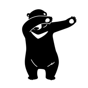 Bear vector icon logo Polar bear dab dance illustration cartoon character Stock Illustration