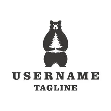 Bear vector logo image minimalist Stock Illustration