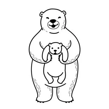 Bear vector Polar bear icon logo cartoon illustration white cartoon Stock Illustration