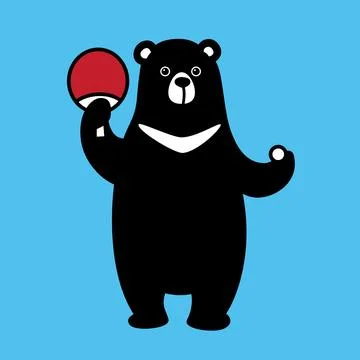 Bear vector polar bear icon logo cartoon ping pong illustration character Stock Illustration