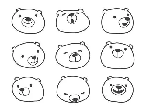 Bear vector Polar bear icon logo face head illustration cartoon character Stock Illustration