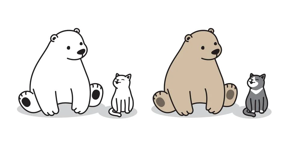 Bear vector Polar bear logo icon sitting cat illustration character cartoon イラスト素材