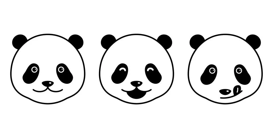 Bear vector Polar bear panda face illustration cartoon character Stock Illustration