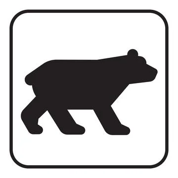 Bear viewing map symbol, national park pictogram Stock Illustration