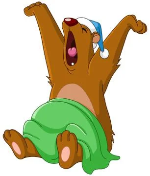 Bear waking up Illustrazione stock