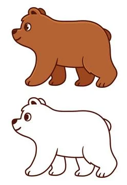 Bear walk outline Stock Illustration