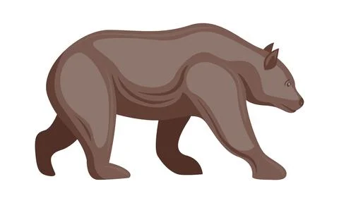 Bear Walking isolated vector Stock Illustration