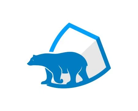 Bear walking on the shield protection Stock Illustration
