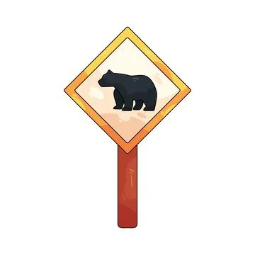 Bear warning sign Illustrazione stock