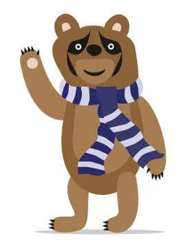 Bear waving hand Stock Illustration