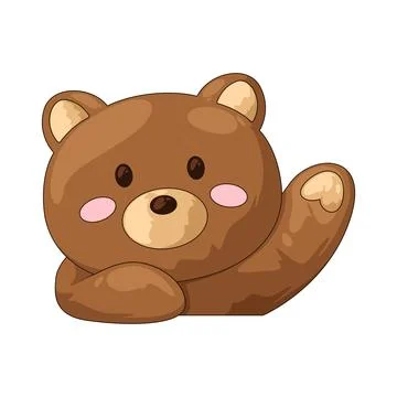 Bear waving illustration Stock Illustration