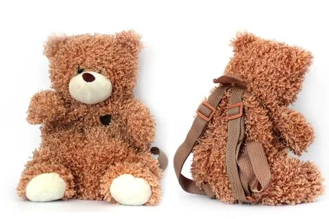 Bear on a white background. Backpack 写真素材
