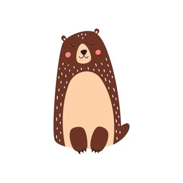 Bear on white isolated background, vector illustration Stock Illustration