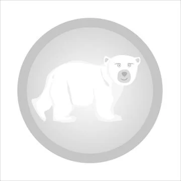 Bear white logo in a gray circle Stock Illustration