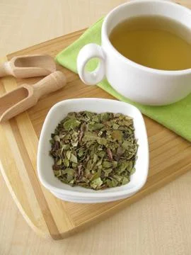 Bearberry leaves tea Stock Photos