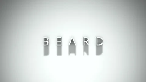 Beard 3D title animation with shadows on a white background Stock Footage 296003044