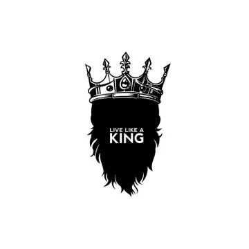Beard and crown logo vector illustration. Stock Illustration