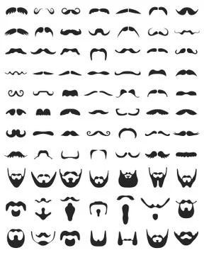 Beard and moustache Stock Illustration