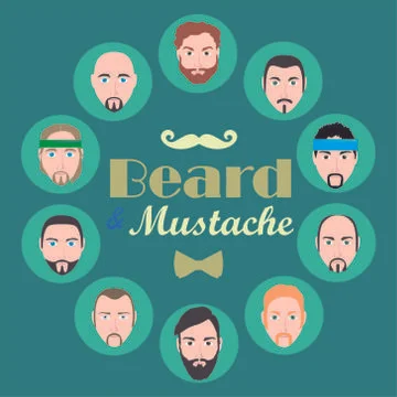 Beard and mustache Stock Illustration