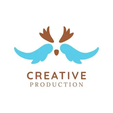 Beard and Wings Creative Production Logo Template Stock Illustration