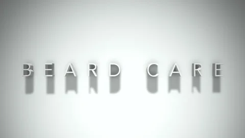 Beard care 3D title animation with shadows on a white background Stock Footage 296904656