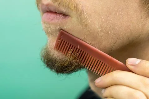 Beard with a comb close-up Stock Photos