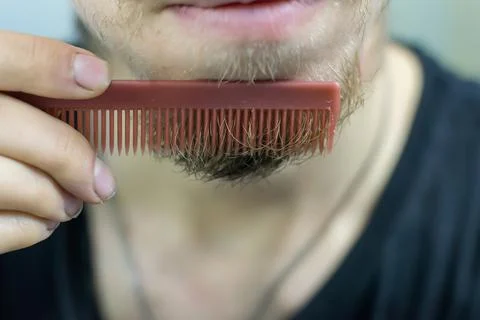 Beard with a comb close-up Stock Photos