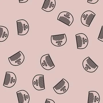 Beard comb men cosmetic line seamless pattern Stock Illustration