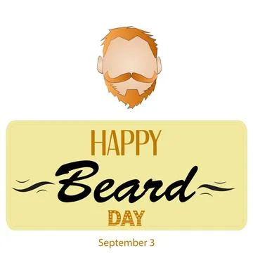 Beard Day Sign and Vector Illustration Stock Illustration