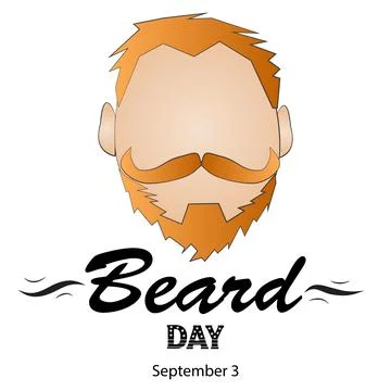 Beard Day Sign and Vector Illustration Stock Illustration