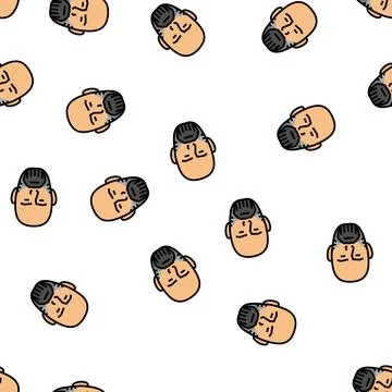 Beard fade beard vector seamless pattern Stock Illustration