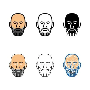 Beard forms fade beard color icon vector Stock Illustration