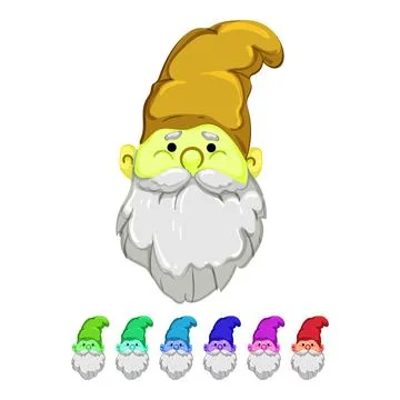 Beard garden gnome cartoon vector graphic Stock Illustration