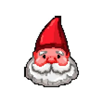 Beard garden gnome pixel art vector illustration Stock Illustration